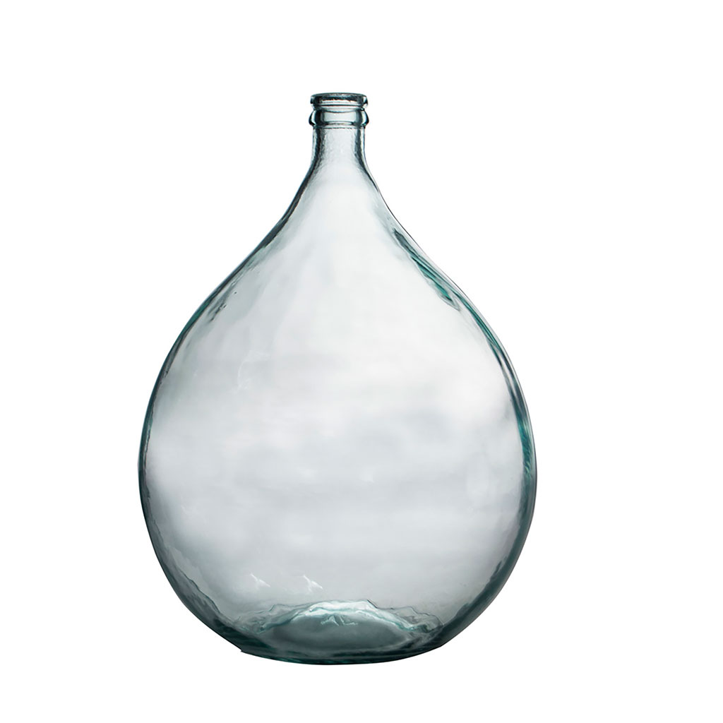 Vase Dame-Jeanne en verre recyclé 34L - H.56 cm - SILICE - Vert olive