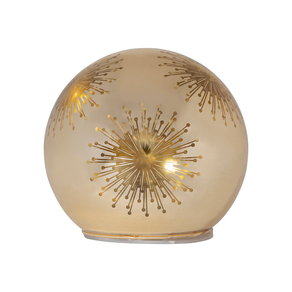 Décoration lumineuse boule en verre et led doré d10cm - Artifice