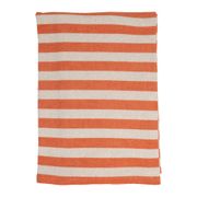 Drap de plage en coton rayé corail et blanc 180x90cm - Palma