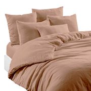 Drap housse en lin et coton cimarron 160x200cm - Limy
