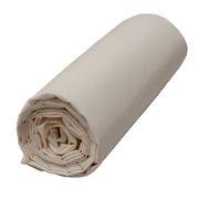 Drap housse en percale de coton beige 160x200cm - Venezia