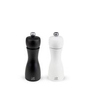 Duo moulin a poivre et sel tahiti blanc et noir mat 15cm