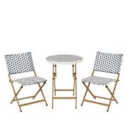 Ensemble table et 2 chaises de jardin en résine bleu - Bellano