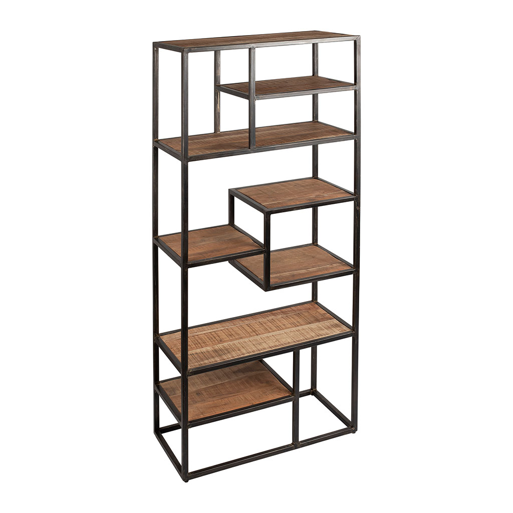 Etagère en fer vieilli et bois d' acacia H170cm - Factory 