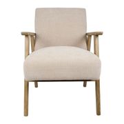 Fauteuil en bois de frêne et tissu sable - Terye