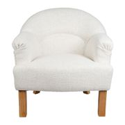 Fauteuil en tissu et hévéa ecru - Cheverny