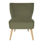 Fauteuil en velours côtelé kaki - Eleonor