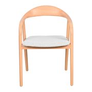 Fauteuil repas en tissu blanc cassé - Revano