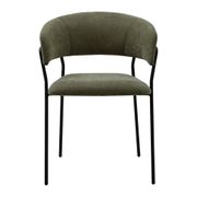 Fauteuil repas en tissu et fer kaki - Wilona