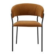 Fauteuil repas en tissu et fer ocre - Wilona