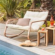 Fauteuil de jardin à bascule beige - Miami