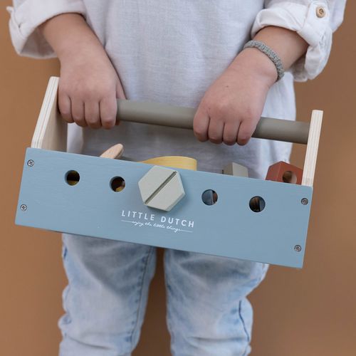 Jeu d'imitation - 220 - Boîte à outils en bois pour enfant 17 éléments