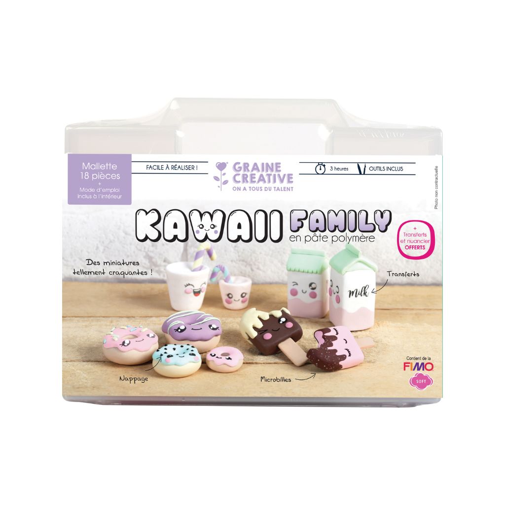 Kit Fimo Kawaii Family 18 pièces
