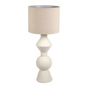 Lampadaire en lin et céramique écru h116cm E27 - Minera