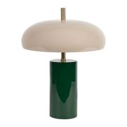Lampe champignon en fer émeraude et écru h40cm E14x2 - Arty