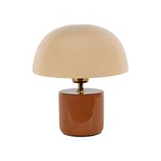 Lampe champignon en fer terracotta et beige h24cm E14 - Champart