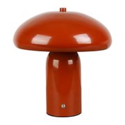 Lampe champignon LED tactile rechargeable en fer terracotta h23cm - Chromatic