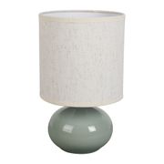 Lampe en lin et céramique sauge h25cm E14 - Klosen