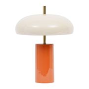 Lampe champignon en fer orange et écru h40cm E14x2 - Arty