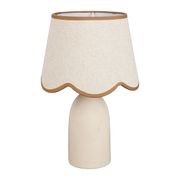 Lampe en lin et céramique écru h38cm E14 - Romancero
