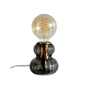 Socle pour ampoule en verre fumé noir h12cm E27 - Eli