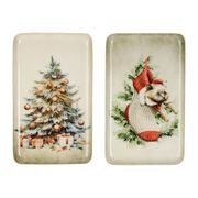 Lot de 2 plateaux de Noël 16x26cm
