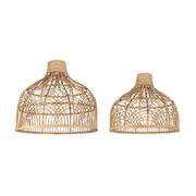 Abat-jour pour suspension (x2) en bambou et rotin d42/d48cm - Arc Elément