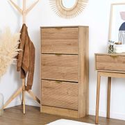 Meuble à chaussures en bois 3 portes H113cm - Tiphaine