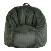 Mini fauteuil pouf en velours côtelé vert h78cm - Sola