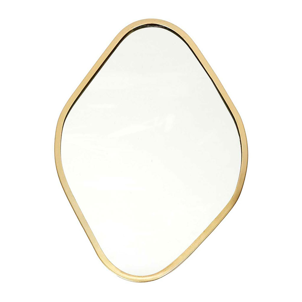 Miroir losange contour dore 34x25cm