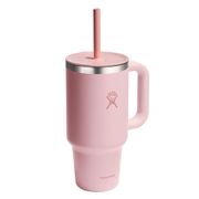 Mug isotherme avec poignée et paille rose 946ml
