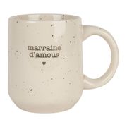 Mug marraine en grès blanc moucheté 35cl