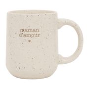 Mug moucheté maman en grès blanc 35cl - Beezz