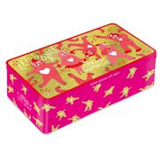 Oursons en guimauve boîte en fer rose et or 400g