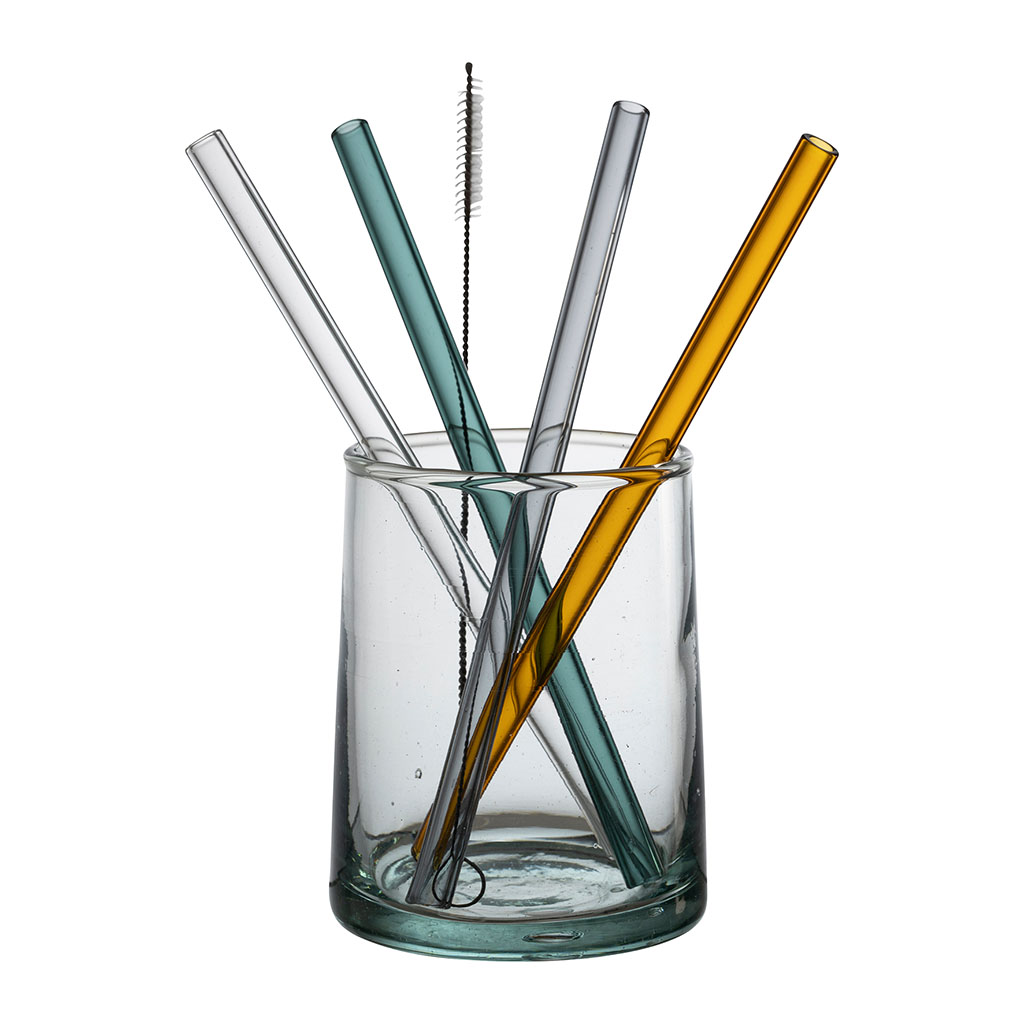 Paille en verre borosilicate pliée transparent couleurs variées – Évolü  produits écoresponsables