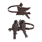 Paire d'embrasses fauvette accroche rideau naturel en fonte