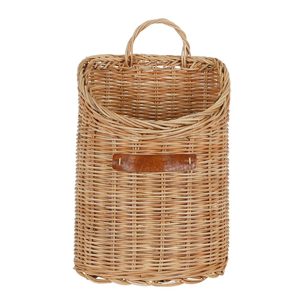 Panier mural cuisine tradition naturel en rotin