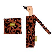 Parapluie compact manche tête de canard léopard