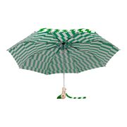 Parapluie compact manche tête de canard vert et blanc kelly bars