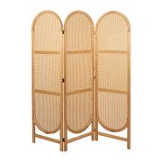 Paravent en sapin et rotin naturel 150xh180cm - Balamea
