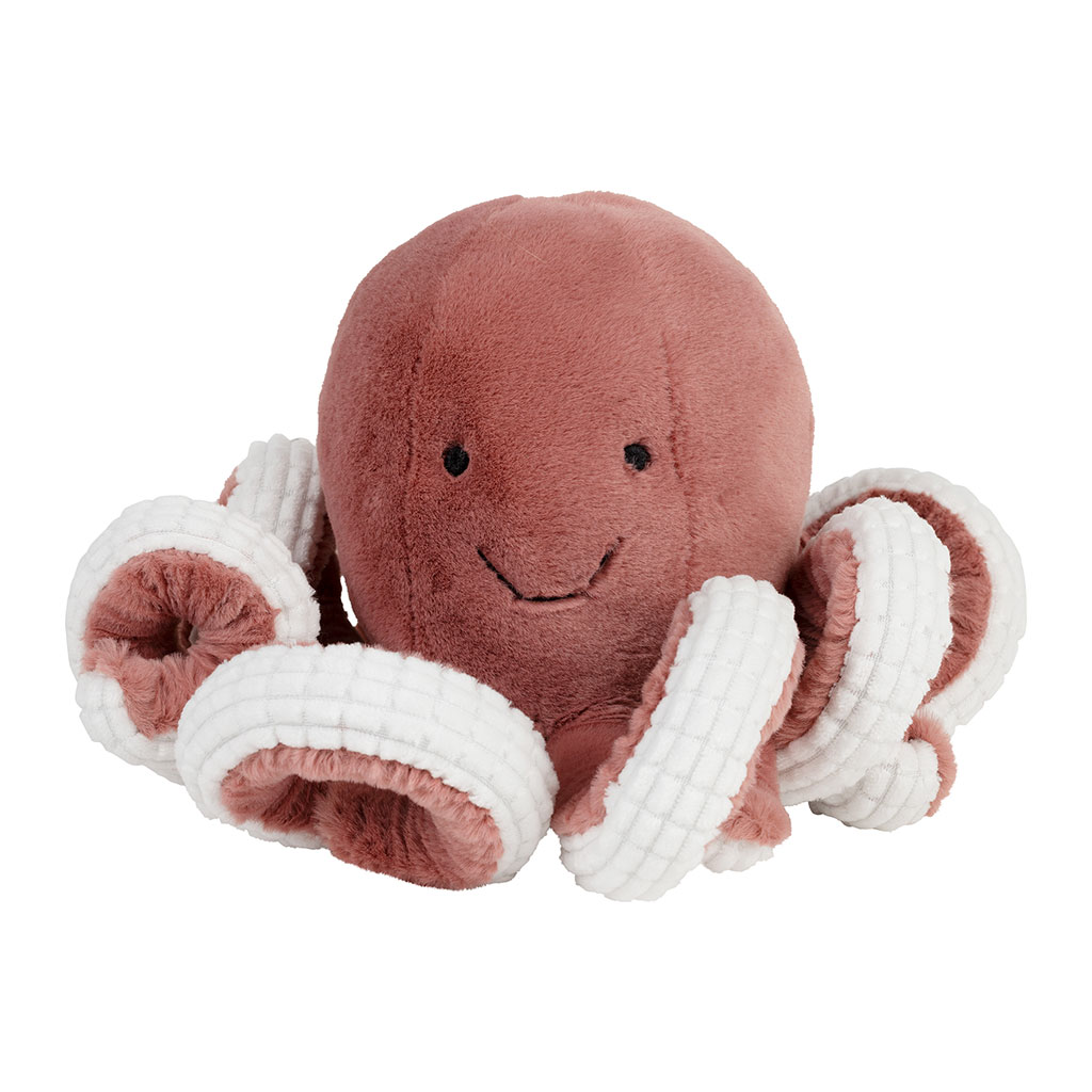 Peluche poulpe en tissu corail 