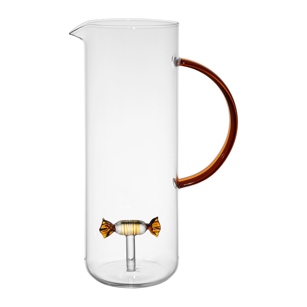 Pichet bonbon en verre ambre 1l - Colorea