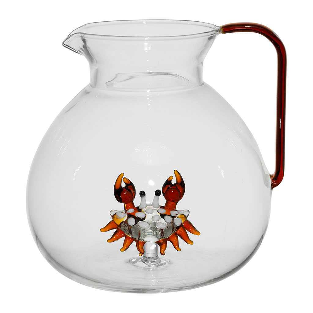 Pichet crabe en verre borosilicate ambre 1.7L