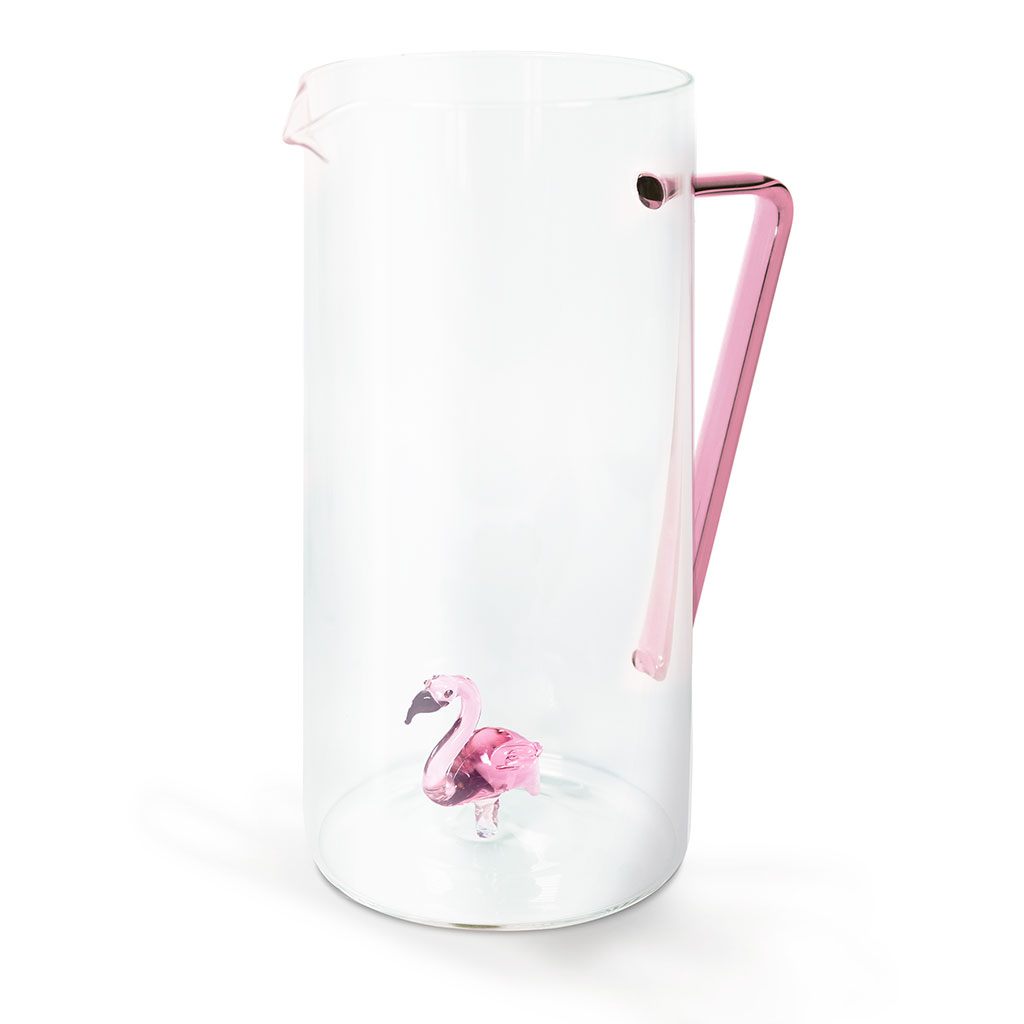 Pichet flament rose en verre borosilicate 1.2L