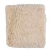 Plaid en fausse fourrure beige 170x130cm - Refuge