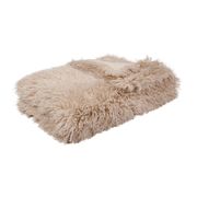 Plaid en tissu beige 170x130cm - Refuge