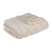 Plaid en tissu écru 170x130cm - Solene