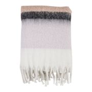 Plaid en tissu kaki, rose et mauve 170x130cm - Epura