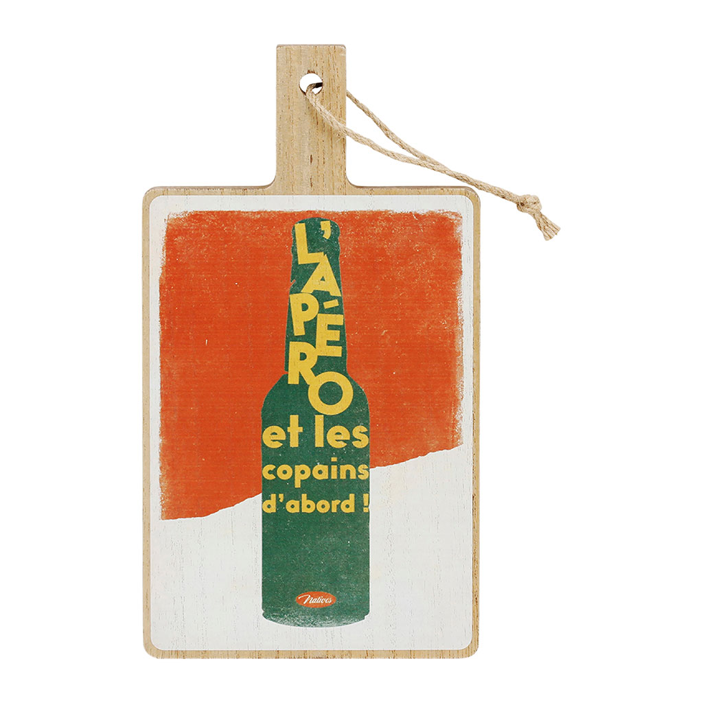 Planche a découper en bois multicolore 14x26cm - Copains D'Abord
