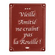 Plaque en fer bordeaux 15x20cm - Bistrot Des Amis